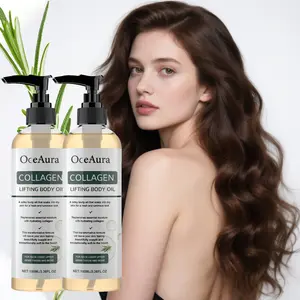 2pcs Collagen body oil, body firming oil, Moisturizing Body Oil, suitable for massage and skin care, quickly absorbed, lightweight beige care, especially for dry skin