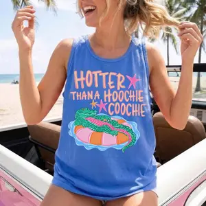 Comfort Colors Hotter Than a Hoochie Coochie Tank Top TShirt, Funny Lake Tank Top T-Shirt, Later Gator Tee, Summer Graphic Tee