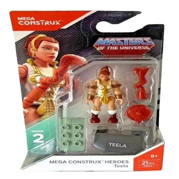 MOTU - Mega Construx - Teela Action Figure - (2' Inches) - (Includes Staff & Stand) - Series 2