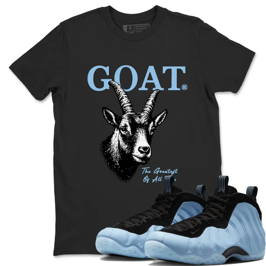 GOAT Unisex Graphic T-Shirts To Match Sneakers Foamposite One Psychic Blue, Foamposite One Psychic Blue Outfit, Trendy Summer Sun Tees, Top Shirt