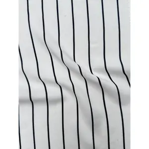 Black/White Stripe Rayon Challis