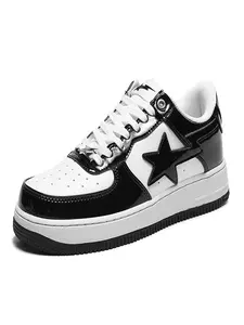2026 New Canvas Sneakers for Students, Footwear, Versatile Campus Sporty Casual Shoes, Classic Retro Fashion ShoesStar, Men's Couple Board Shoes, Air Force No.1, Lightweight Casual Sports Shoes, White, Black