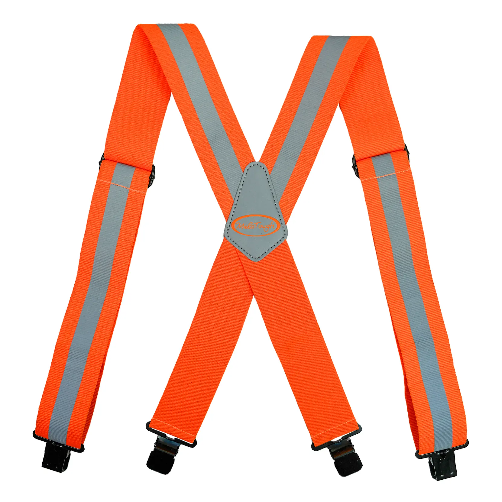 MELOTOUGH Men's Industrial Strength Suspenders Partial Elastic Tradesperson's Suspenders 2 inch Wide Tool Belt Suspenders