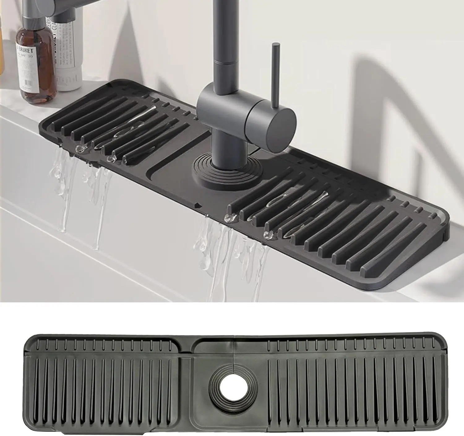 Kitchen accessories Silicone Faucet Mat for Kitchen Sink,Faucet Draining Mat,Sink Back Splash Guard,Kitchen Rubber Mat,Bathroom Sink Faucet Mat,Soap Dish,Silicone Sink Protector Cleaners