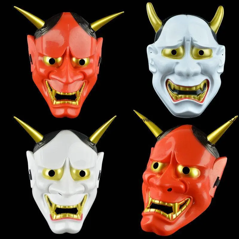 Halloween Horror Mask Japanese Hannya Oni Mask Plastic Masquerade Performance Mask Decoration Pendant