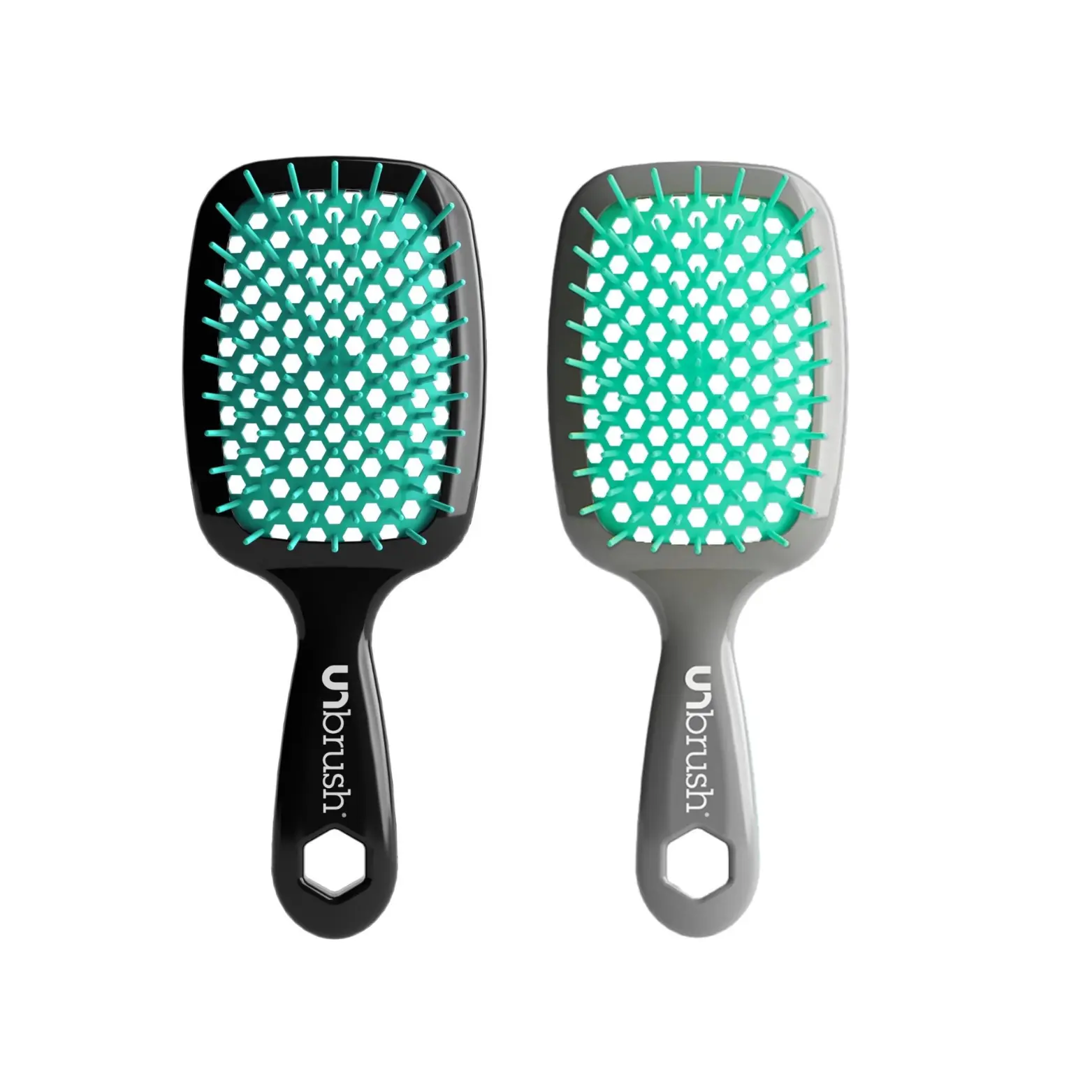 FHI Heat UNbrush Detangling Brush Duo: Black and Grey Handle Duo Haircare Heatless FHI Heat UNbrush Detangling Brush Duo: Black and Grey Handle Duo Haircare Heatless
