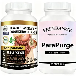 ParaPurge Gut Cleanse Freerange Gut and Colon Support 60 Capsules & Colon Detox Cleanse Parasite Candida 100 Capsules Natural Herbal Supplement