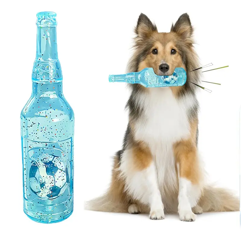 Pet Dog Toy Rubber Sound Bottle, Durable Chew, Interactive Tough Chewer, Durable Bite-Resistant Stress Relief Outdoor Interactive Toy, Fun and Engaging Pet Plaything