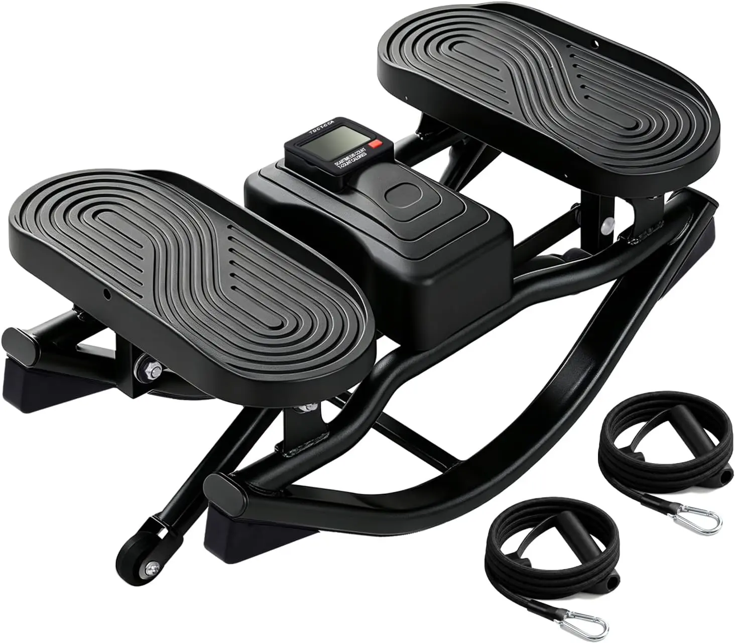 Rocking Steppers for Exercise at Home 3D Motion Stair Stepper with Resistance Bands 350 LBS Loading Capacity Exercise Equipment Low-Impact Balance Board for Full Body Workout
