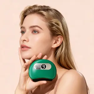 Electric Gua Sha Facial Tools 9 Levels Heated Vibration Red Light LED Display Bian Stone Gua Sha Brush for Face Massager Portable Skincare Massage Tool Green