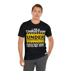Funny Christian Under Construction Gift Catholic Men Women T-Shirt