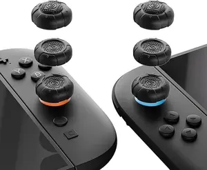 GeekShare G.S.Tac Edge Switch 2 Silicone Thumb Grip Caps Set, Anti-Slip Joystick Cover Caps Compatible with Switch 2 2025, 3 Pairs / 6 pcs - Black