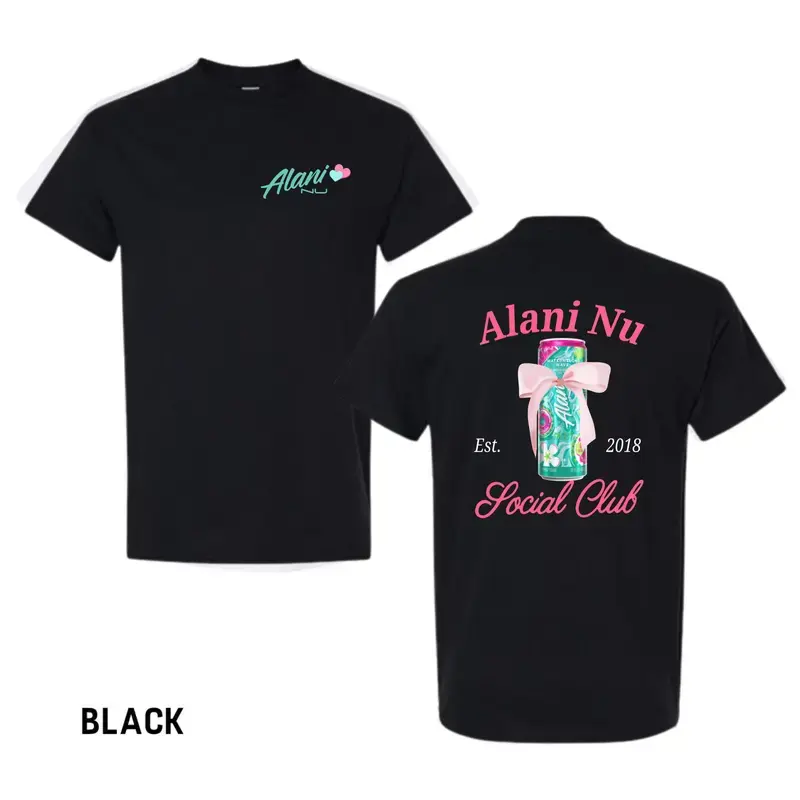 Alani Nu Social Club T-Shirts, Ladies Summer Outfit, Gift For Women, Gift For Alani Nu Lovers, Alani Nu Lover Shirt, Alani Nu Tee, Full Size, Full Color