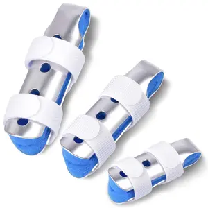 Finger Splint 3PCS Finger Support Brace for Broken Fingers, Adjustable Aluminum Finger Stabilizer for Arthritis, Sprain, Fracture, Knuckle Immobilization, Breathable Sponge Lining, Left or Right Hand, Blue