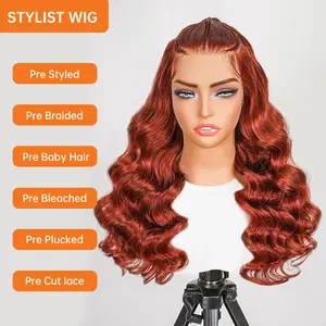 Wiggins Hair #36 Stylist Wig Pre Braided Pre Cut Ready to Go Glueless Loose Body 13x4 Lace Front Wigs Human Hair Pre Bleached