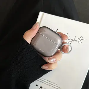 Vintage Semi-Transparent Five Color Earphones + Ring Case for Apple AirPods Pro 3/2/4, Fashionable Women's Earphone Case, Simple Design