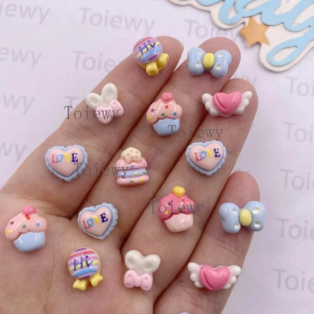 20pcs Resin Mini Colorful Love Cake Ice Cream Lollipops Candies Flat back Stone DIY Cute Scrapbooking Christmas Decor Accessories Crafts Candyland Theme