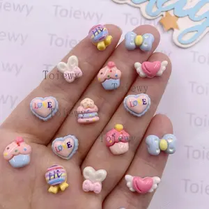 20pcs Resin Mini Colorful Love Cake Ice Cream Lollipops Candies Flat back Stone DIY Scrapbook Christmas Decor Accessories Crafts Candyland Theme