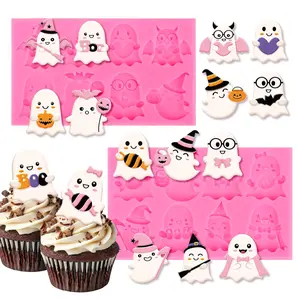 Halloween Fondant Mold Boo Spooky Ghost Silicone Mold Chocolate Candy Mould for Kitchen Crafts Baking Party Decor Supplies