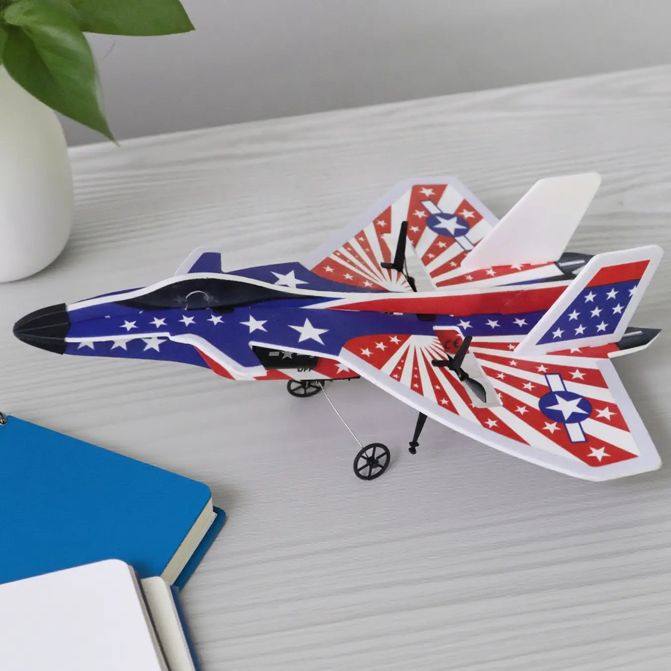 RC Plane 2.4GHz Remote Control Airplane with LED light, Foam RC Aircraft Glider with 3D Flip, 3 Batteries, Easy to Fly for Adults Kids RC Planes for Kids Adult  Remote Control Aircraft