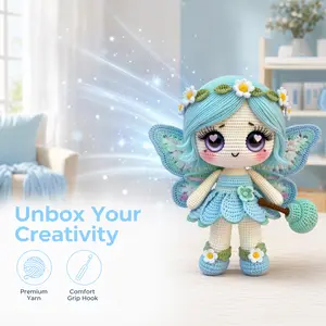 Adult Beginner Fairy  Crochet Kit doll, Complete DIY Craft Kit with Yarn, Hooks & Stuffing, Step-by-Step Video Tutorial Included, Handmade Decor Gift for Birthday & Holiday