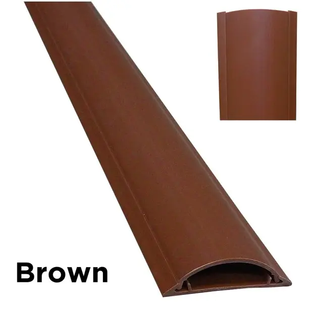 Electriduct 59 in. Cable Shield PVC Plastic Cord Cover, Brown