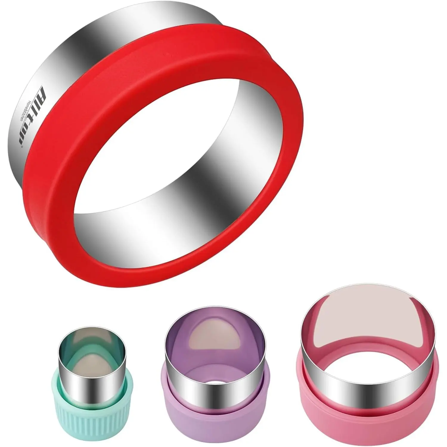 Round Cookie  Set - 4 Different Sizes of Stainless Steel Biscuit Cutters for Baking, Donut, English Muffin, and More