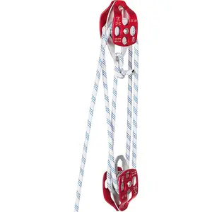 VEVOR Twin Sheave Block and Tackle 0.43-0.5Inch 100-200Ft Twin Sheave Block with Braid Rope 30-35KN 6600-7705LBS Double Pulley Rigging (1/2" x 200')