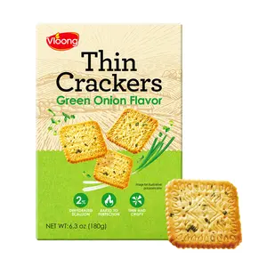Vloong Spring Onion Flavor Thin Crackers - Green Onion Flavored, Thin & Crispy, 6.3 oz (180g) dealsforyoudays