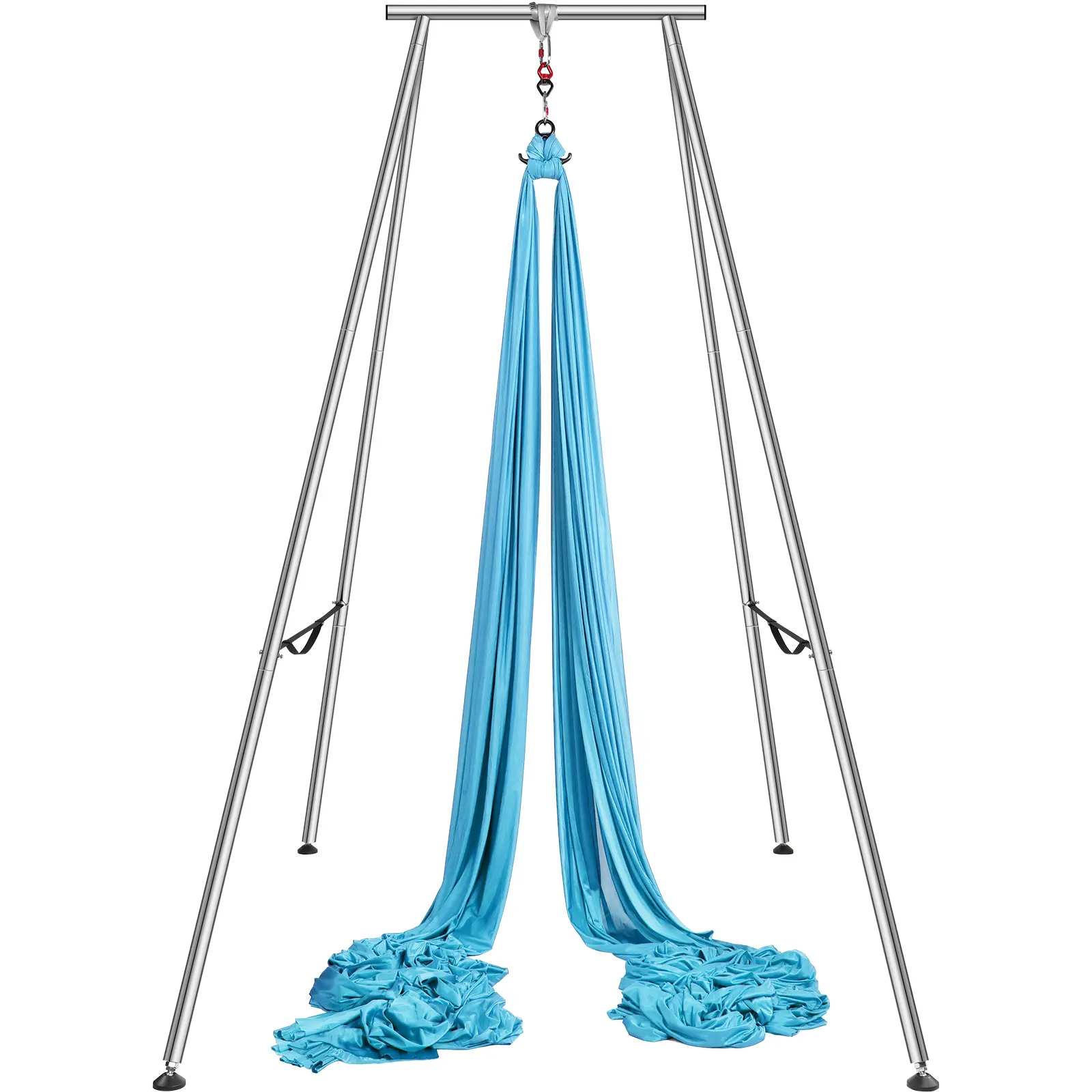 VEVOR Aerial Yoga Frame & Yoga Hammock,  9.67 ft Height Professional Yoga Swing Stand Comes with 13.1 Yards Aerial Hammock, Max 551.15 lbs Load Capacity Yoga Rig for Indoor Outdoor Aerial Yoga, Blue
