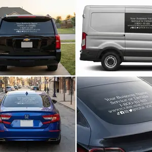 Your Business Info Windshield Decal Personalized Car Banner with Custom Font Design Options UV Weather Resistant Easy Installation Premium Transfer Tape
