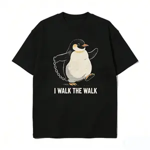 I Walk The Walk Funny Penguin T-Shirt, Cute Animal Graphic Tee for Men Women