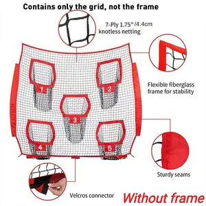 7 x 7ft Football Trainer Throwing Net with 5 Targets Without frame,Great for Quarterback,for accuracy training,rugby/soccer ball net, throwing practice net, indoor and outdoor ball sports training net, replacement parts, Soccer Training Equipment