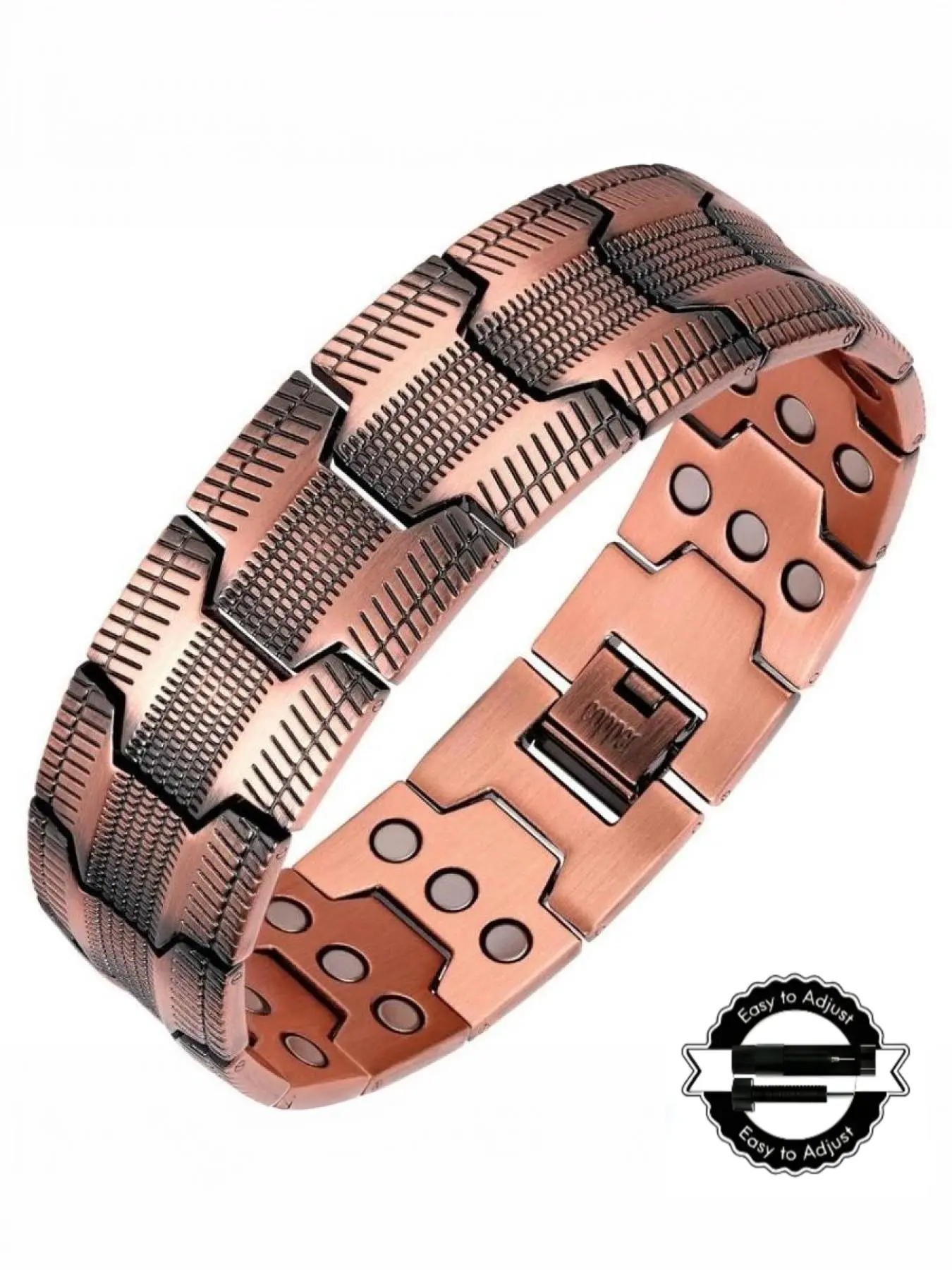 Men's brass bracelet, comes with an adjustable tool, a stylish accessory, Alloy Chain Bracelet, a fashionable bracelet, a romantic gift for your boyfriend, friend, or father
