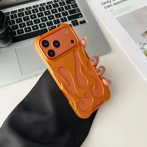 Flame-finish frosted Protective phone case for iPhone 17 Pro Max/17 Pro/17, with heat dissipation and hollow design, premium feel and shockproof protection.