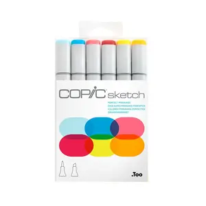 Copic - Sketch Marker Set - Perfect Primaries, 6 pk