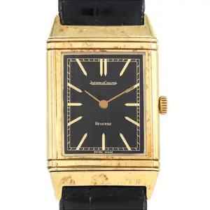 Pre-owned Jaeger-LeCoultre 18K Yellow Gold (Au750) Small Leather Goods Reverso Yellow Gold Manual Winding