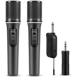 Microphones, 5-level Volume Adjustment, Dual Handheld Dynamic Mic with Dynamic Ambient Lighting,Ultra- Rechargeable Receiver,40H Duration, 200ft Range,Karaoke Microphone for Singing