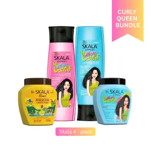 Skala Curly Queen Bundle – Skala Mais Cachos + Skala Brasil Maracujá & Óleo de Patauá + Shampoo & Conditioner (4-Pack) Cream Mask Haircare