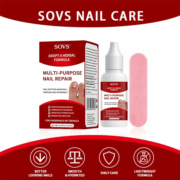 SOVS Toenail Fungus Treatment Extra Strength Antifungal Solution, Triple Action Formula Nailgrowthoil for Damaged Nails Multi-Purpose Nail Repair, Improve Rough, Fragile and Easily Broken Nails, 1 Fl Oz