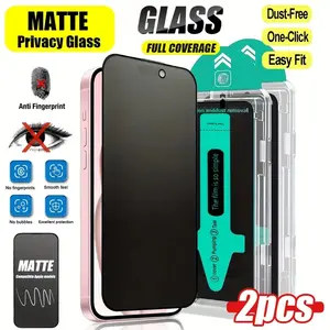 2-Piece Matte Privacy Screen Protector for iPhone 17 Pro Max, 17, 17 Air, 17 Pro, 16 Pro Max, 15 Pro Max, 14, 13, 12, 11, XS Max Anti-spy, Full-Screen Coverage, Anti-Fingerprint, Tempered Glass, Protection, Accessories