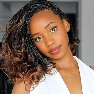 French Curly Braiding Hair 12Inch Loose Wavy 8 Packs #1B Black Bouncy Braiding Hair Extensions  Synthetic French Curl Crochet Hair Extensions for black women（8packs,12Inch)