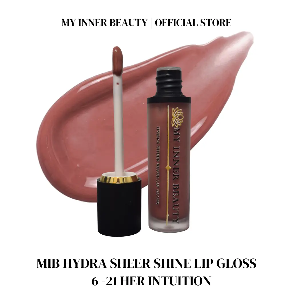 Her Intuition Hydra Sheer Shine Lip Gloss | Reddish Brown Mauve Tint | All Natural, Vegan, Cruelty-Free | My Inner Beauty