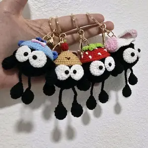 Soot Sprite Crochet Kevchain Handmade Black Dust Ball Charm Cute Amigurumi Plush 1 Ghibli Anime-Inspired Bag Accessory for Fans
