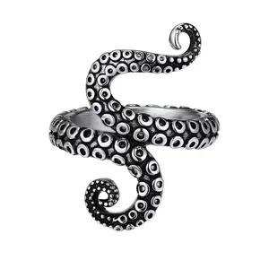 PROSTEEL Octopus Ring Stainless Steel Vintage Punk Rings Jewelry Unisex For Men Women with Gift Box