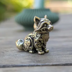 Raccoon Figurine Charming Brass Handmade Woodland Bandit Collectible Animal