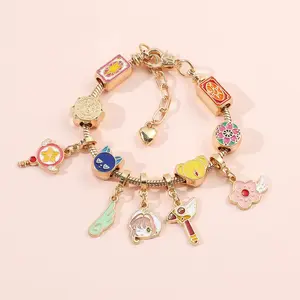 Whimsical Charm Bracelet – Adjustable Beaded Jewelry with Star and Heart Pendants