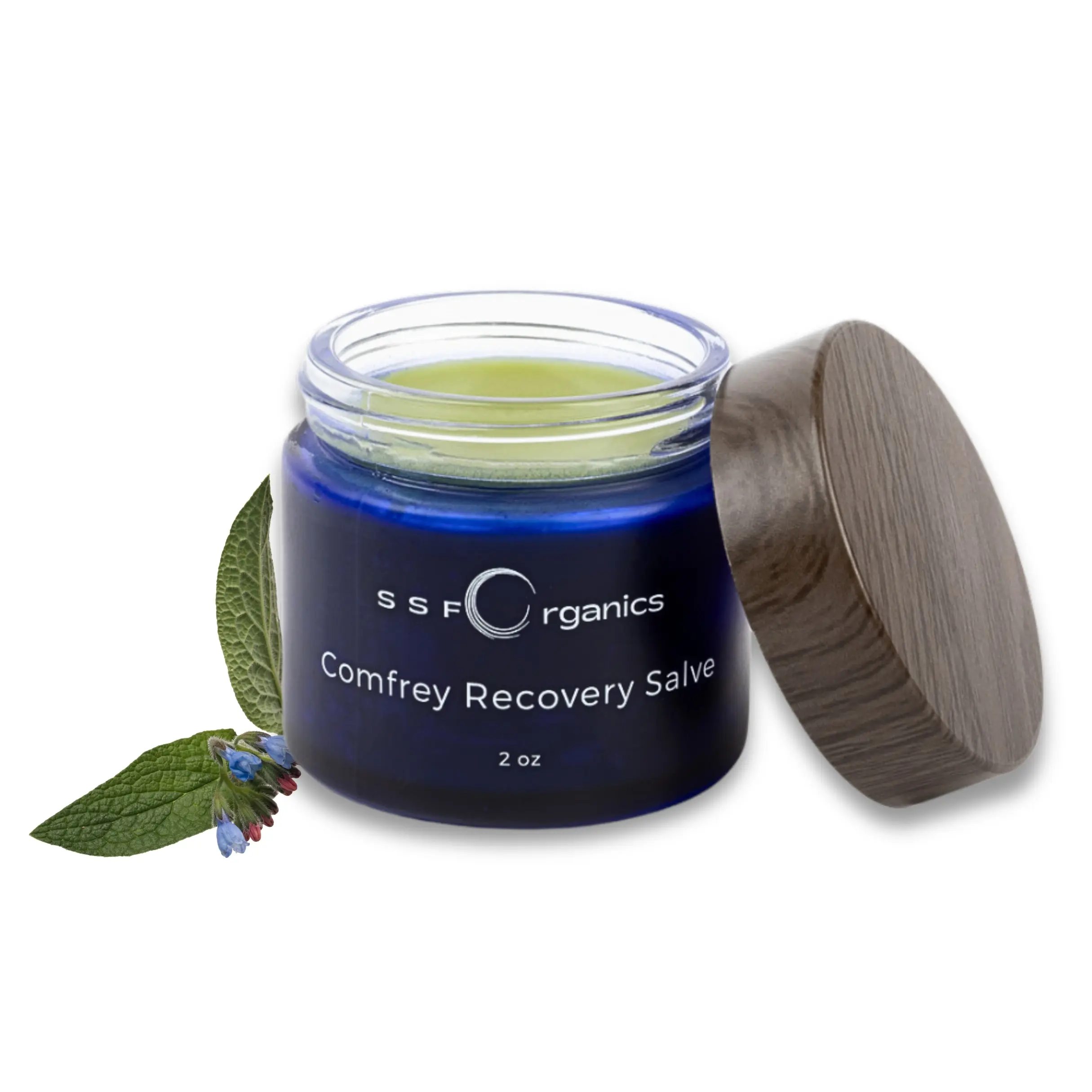 Akuna Comfrey Ointment - Herbal Sore Joint Treatment and Skin Repair Solution with Rice Bran Oil & Lavender, Muscle Recovery Balm for Wellness & Therapy - 2 oz