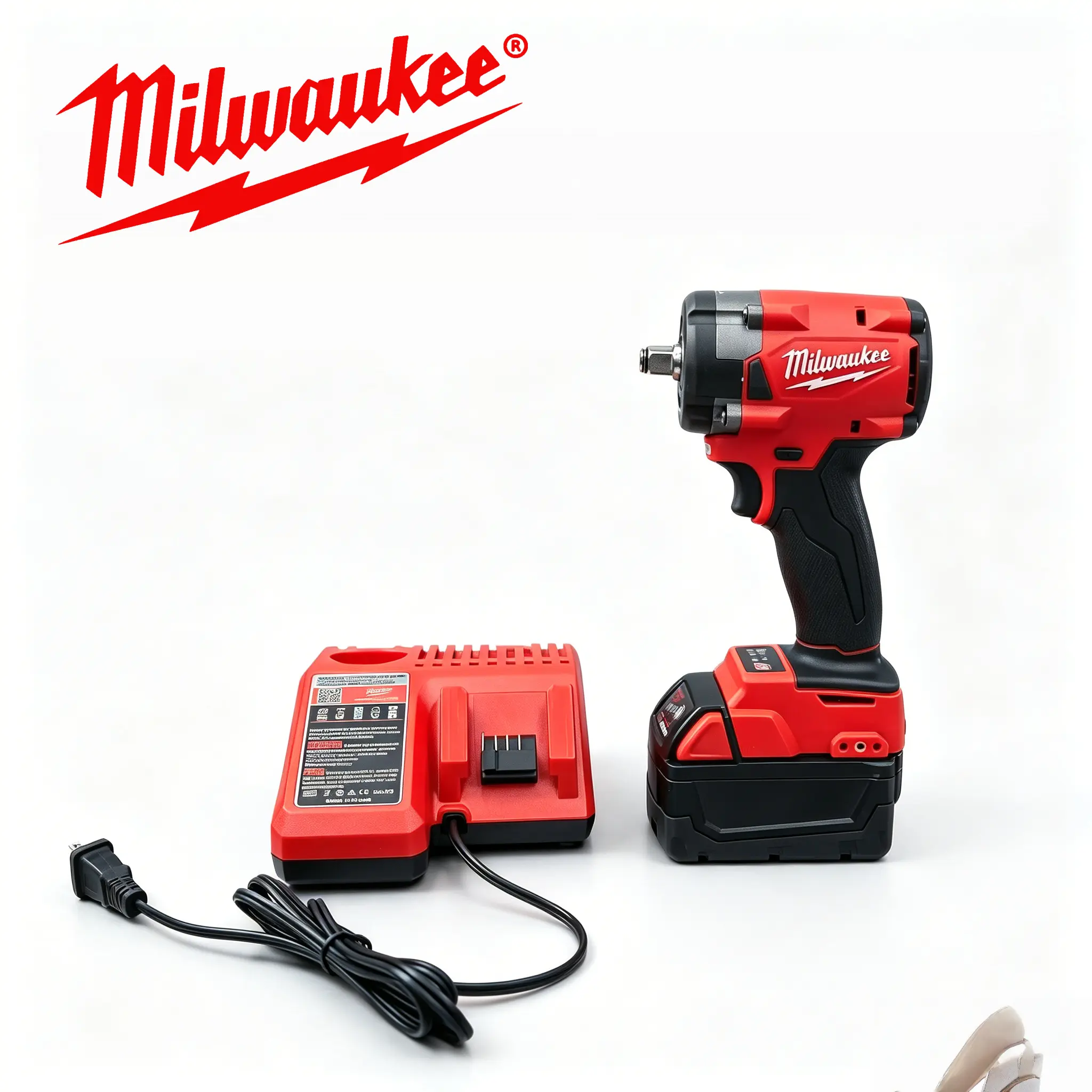 Milwaukee 3/8 inch Brushless Compact Cordless High Torque Impact Wrench - Hardware Cordless Power Tool with 4 Adjustable Speed Drive Modes, Tri-Side LED Lights, Friction Ring Anvil Lock for Auto Underhood Repair, DIY Enthusiasts, Hvac Pipeline Assembly