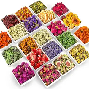 Easter Gift 21-Pack Dried Flowers Set: 100% Natural Herbs for Candle, Soap, Bath & Resin Jewelry Making, Decor